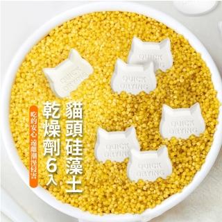 【乾燥王】天然矽藻土乾燥劑-6入(除濕 防潮 去異味 環保 可重複使用 食材 乾糧 珪藻土 吸濕塊 鞋櫃)