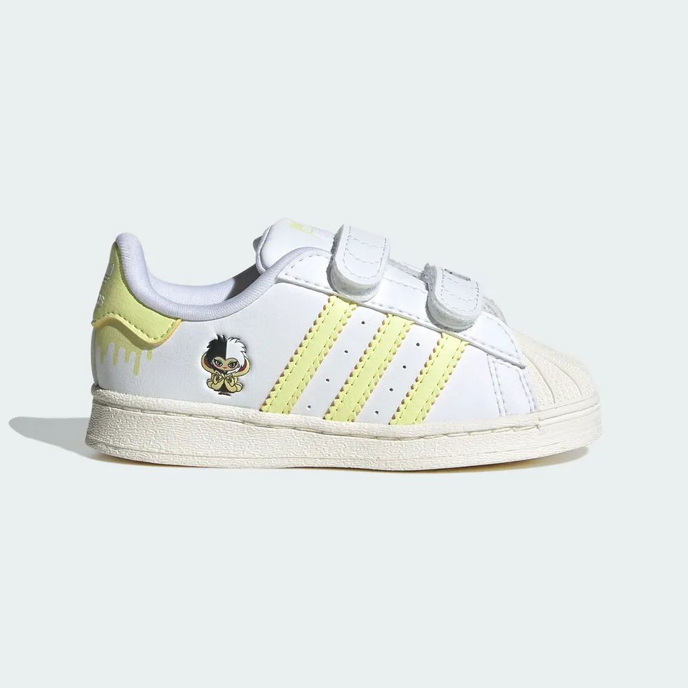 【adidas 愛迪達】DISNEY 庫伊拉 X SUPERSTAR 休閒鞋 運動休閒鞋 貝殼鞋 嬰幼童鞋 - Originals IE8251