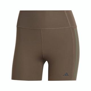【adidas 愛迪達】OPT 4 INCH L 女 緊身褲 高腰 運動 訓練 健身 彈性 吸濕排汗 棕綠(IK5480)