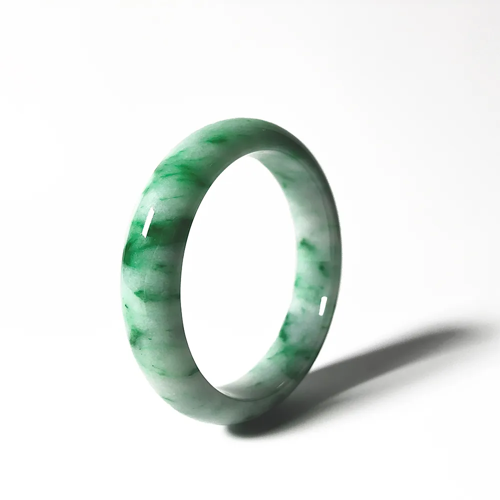 【安心発送】 Fubibaoding 富璧寶鼎珠寶】白底飄花翡翠手鐲(天然A貨 jeweler アクセサリー