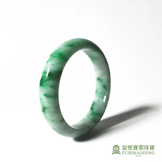 【激安通販 オンラインショップ】日用品 Fubibaoding jeweler 富璧寶鼎珠寶】白底飄花翡翠手鐲(天然A貨 アクセサリー