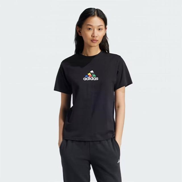 【adidas 愛迪達】短袖上衣 女款 運動 W TIRO NTS T 黑 IY3439