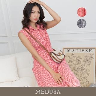 【MEDUSA 曼度莎】現貨-野餐感小格紋無袖休閒洋裝 - 2色（M-XL）｜無袖洋裝 長洋裝(301-70906)