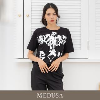 【MEDUSA 曼度莎】現貨-潮流塗鴉寬鬆T恤（M-2L）｜女休閒上衣 短袖T恤(301-1420A)