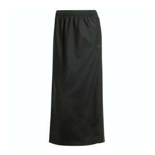 【adidas 愛迪達】Firebird Skirt 女 長裙 運動裙 休閒 拉鍊 開衩 三葉草 簡約 黑(IW5518)