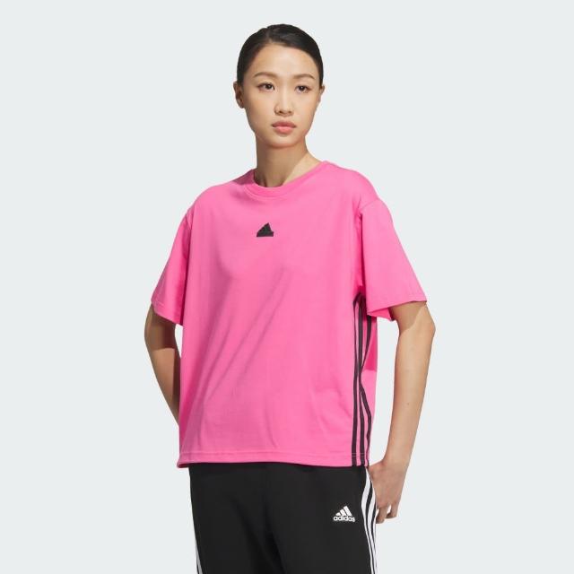 【adidas 愛迪達】短袖上衣(JJ1094 女款運動上衣 桃粉)