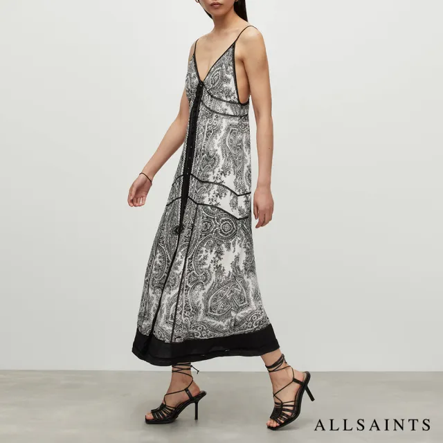 【ALLSAINTS】RAFAELA 人造絲細肩印花洋裝 WD434Y(常規版型)