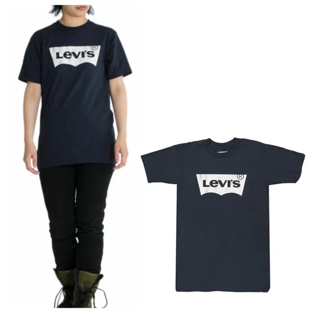 【LEVIS】刷舊LOGO印刷 圓領短T 基本款T恤 上衣(美國進口平行輸入)