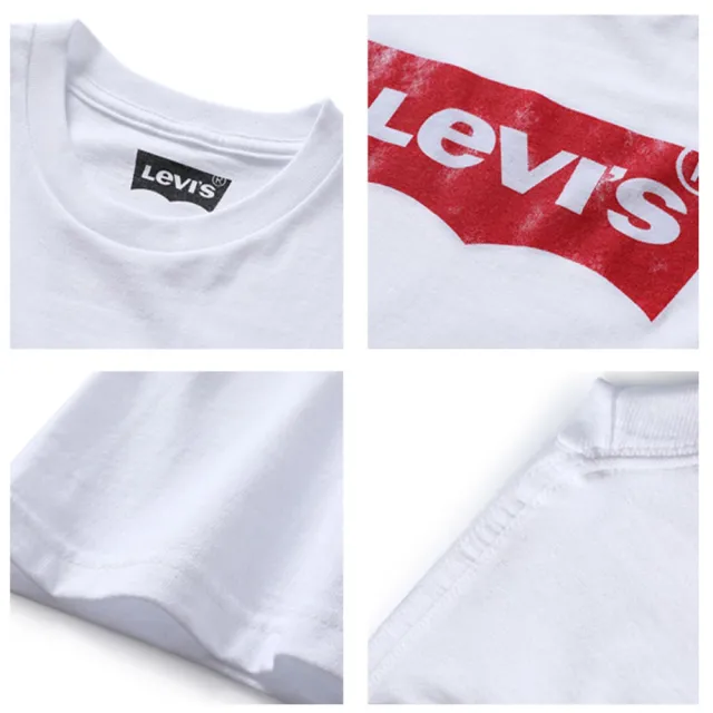 【LEVIS】刷舊LOGO印刷 圓領短T 基本款T恤 上衣(美國進口平行輸入)