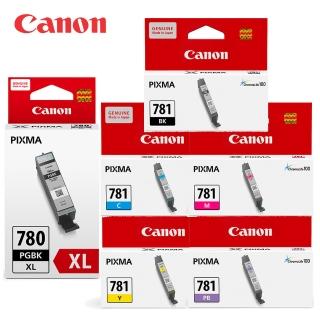 【Canon】官方直營 PGI-780XLBK+CLI-781BK/C/M/Y/PB 原廠墨水組合(2黑4彩)