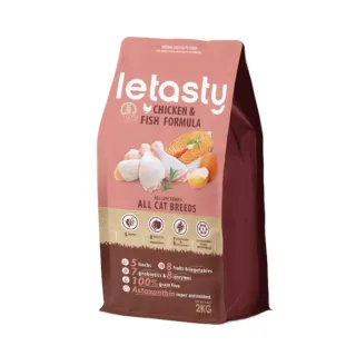 【letasty 鮮樂嚐】無穀全齡貓雞&鮭魚 泌尿化毛配方 2kg(全齡貓 腸胃健康 益生菌 蝦紅素 酵素)