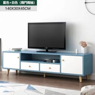【E家工廠】電視櫃 客廳桌 收納櫃客廳長櫃 TV櫃 高腳電視櫃(171-KC電視櫃140公分（藍色）)