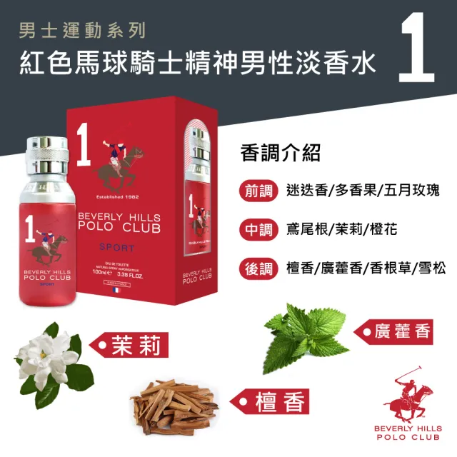 【B.H.POLO】比佛利保羅 紅色馬球騎士精神男性淡香水100ml(專櫃公司貨)