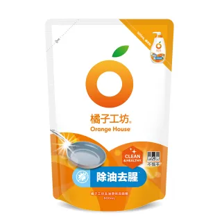 【橘子工坊】蔬果碗盤洗碗精補充包-去油淨味(500ml)