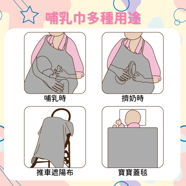 【OLoBabee】多功能純棉哺乳巾(哺乳用品/外出多功能披肩/哺乳衣/遮羞巾/餵奶巾)