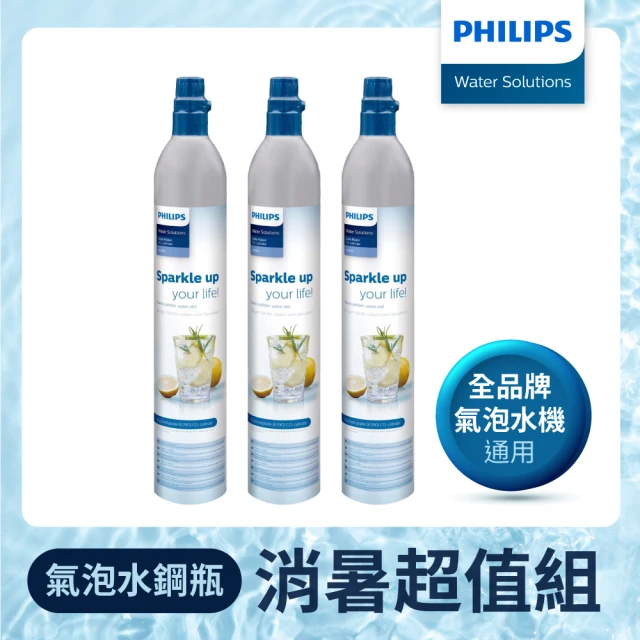 Philips 飛利浦 氣泡水機全新專用二氧化碳氣瓶ADD913(3入促銷組)