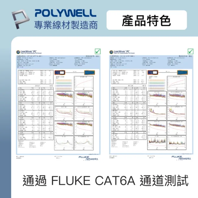 【POLYWELL】CAT6A 高速乙太網路線 S/FTP 10Gbps /2M