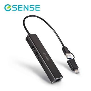 【ESENSE 逸盛】C405 五合一Type-C/USB3.0/RJ45 HUB集線器(RJ45)