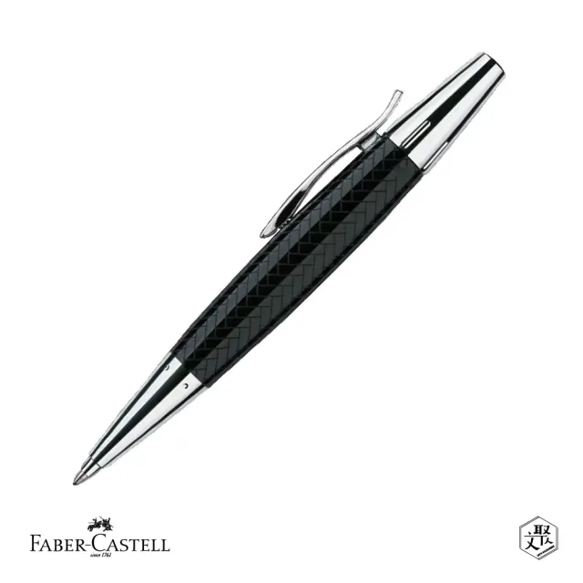 【Faber-Castell】E-MOTION 鑲木紋旋轉原子筆 黑色 免費刻字(原廠正貨)