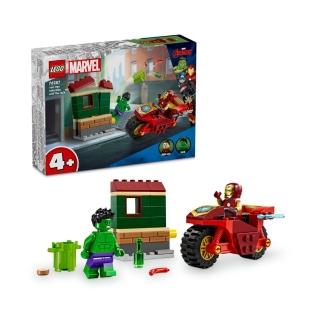 【LEGO 樂高】漫威超級英雄系列 76287 鋼鐵人騎著摩托車與無敵浩克(Iron Man 玩具 積木 禮物)