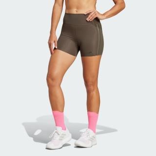 【adidas 愛迪達】短褲 女款 運動褲 緊身褲 OPT 4 INCH L 棕 IK5480