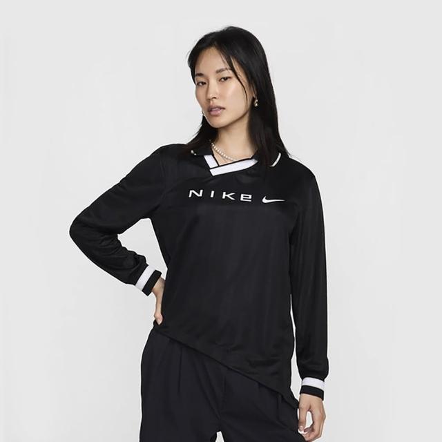 【NIKE 耐吉】長袖上衣 休閒 女 AS W NSW CLLCTN DF JQRD LS JSY 黑色(FV7539010)