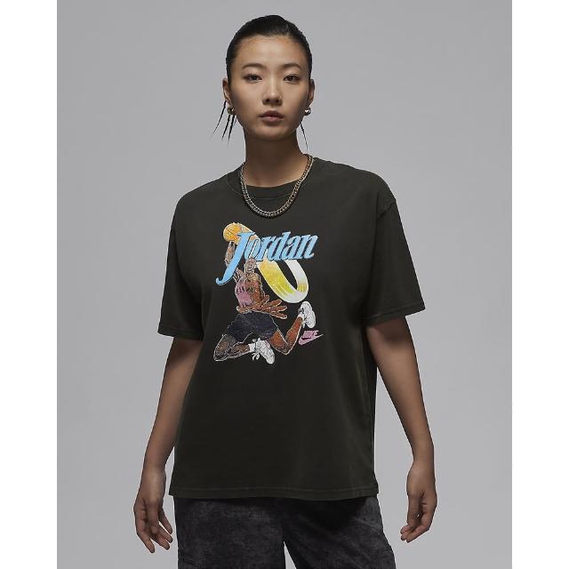 【NIKE 耐吉】短袖上衣  運動 休閒  女 AS W J SS GF GFX TEE FA 1 Jordan 喬丹 灰黑色(FV7123045)