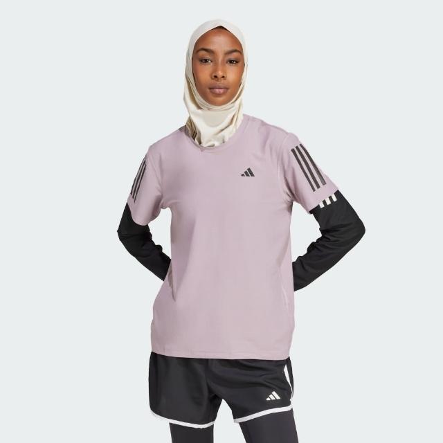 【adidas 愛迪達】上衣 女款 短袖上衣 運動 亞規 OTR B TEE 紫 IN1595