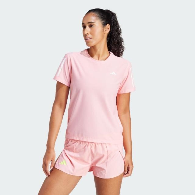 【adidas 愛迪達】上衣 女款 短袖上衣 運動 亞規 OTR B TEE 粉 IV5488