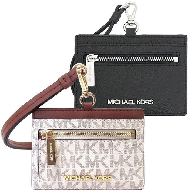 Michael Kors PVC 防刮皮革前拉鍊掛式證件夾 2色