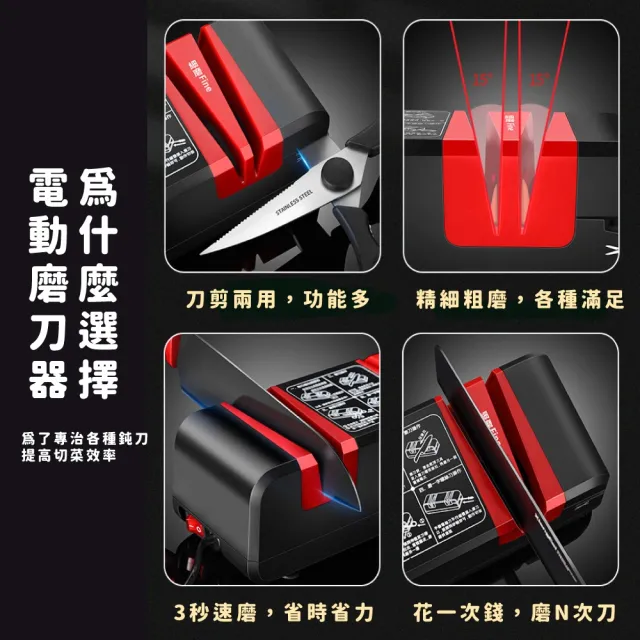 【效率+】智能家用高精度電動磨刀機(省時省力 餐廳 廚房 砥石 萬用 多種刀具 磨刀石 磨剪刀 左右刃面)