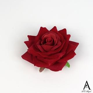 【ANGEL】艷麗玫瑰花女款頭飾髮夾(紅色)