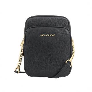 【Michael Kors】JET SET系列簡約黑皮革斜背相機包/小(35H3GTVC2L-BLACK)