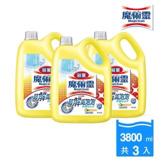 【魔術靈】浴室清潔劑 舒適檸檬 量販瓶(3800mlX3入/箱購)