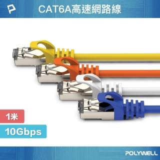 【POLYWELL】CAT6A 高速乙太網路線 S/FTP 10Gbps /1M