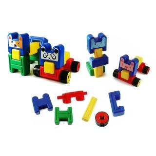 【USL遊思樂教具】嘟嘟車積木-48pcs(E2020T02)