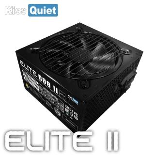【KISS QUIET】Elite 600 II 日系電容 電源供應器(3年保1年換新/溫控風扇/8pin/過載保護)