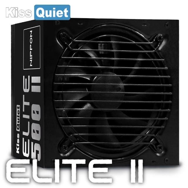 【KISS QUIET】Elite 500 II 日系電容 電源供應器(3年保1年換新/溫控風扇/6+2pin/過載保護)