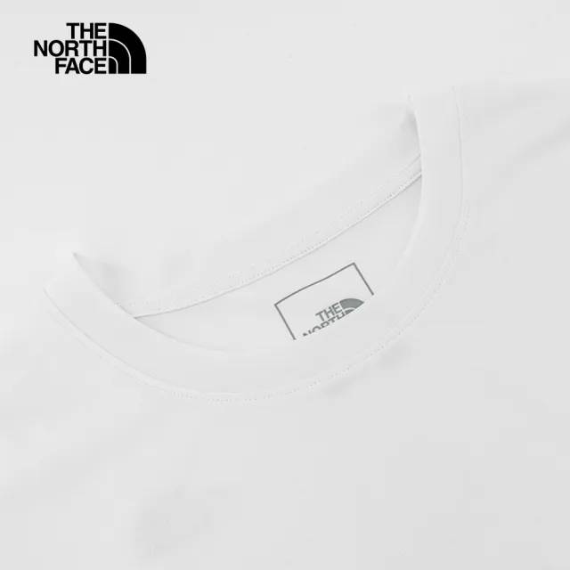 【The North Face 官方旗艦】北面男款白色吸濕排汗防曬LOGO印花短袖T恤｜8CT2FN4(上衣/運動/防曬)