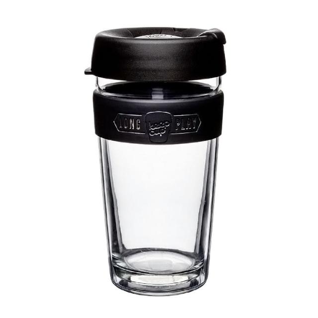 【KeepCup】官方直營 雙層隔熱杯 454ml - 黑色幽默(內玻璃 外Tritan 雙層杯身設計)