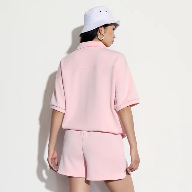 【GAP】女裝 Logo防曬立領短袖T恤-粉色(520595)