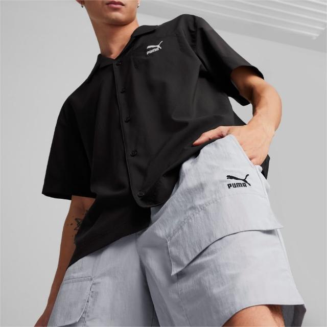 【PUMA】休閒短褲 穿搭 男款 流行系列Classics 7吋工裝短風褲M 灰色(62426263)