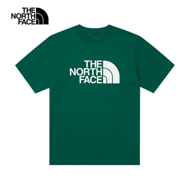 【The North Face 官方旗艦】北面男女款綠色純棉舒適透氣休閒短袖T恤｜86PSNL1(上衣/LOGO)