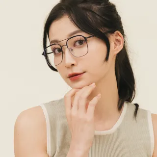 【ALEGANT】歐式古典雙樑設計嵐霧槍灰飛官款雲紗鏡腿設計UV400濾藍光眼鏡(盧米埃的浮影)