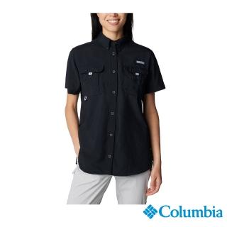 【Columbia 哥倫比亞】女款-Womens Bahama 超防曬UPF50短袖襯衫-黑色(UFL73130BKL/IS)