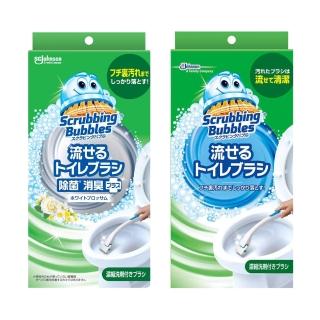 【SC Johnson】日本 莊臣 水溶性拋棄式馬桶清潔刷(刷柄1支+替換刷頭4支+底座1座)