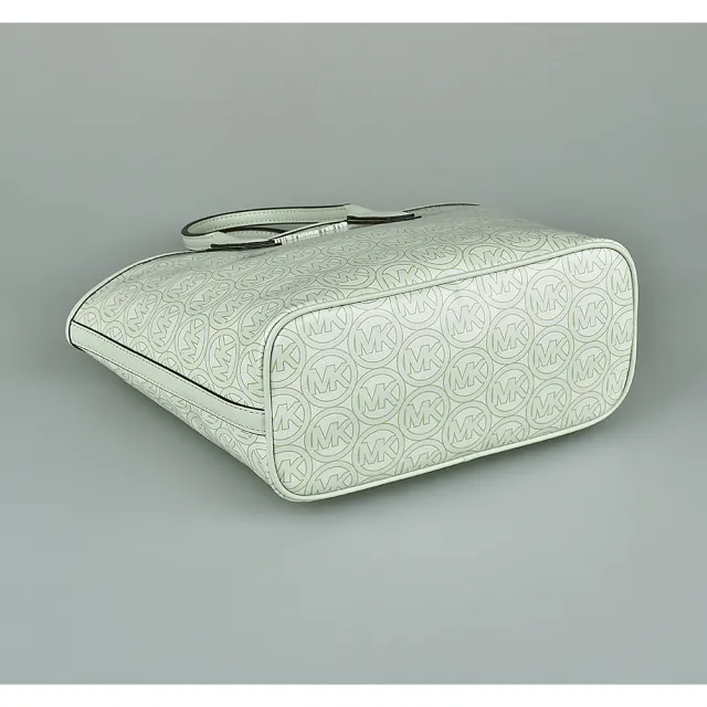 【Michael Kors】MK MICHAEL KORS JODIE LOGO圓標PVC手提托特包(小/迷霧薄荷綠)