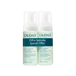 【CAUDALIE 歐緹麗】葡萄籽淨化潔顏慕斯 150ml 二入組(敏感肌適用 植粹洗面乳)