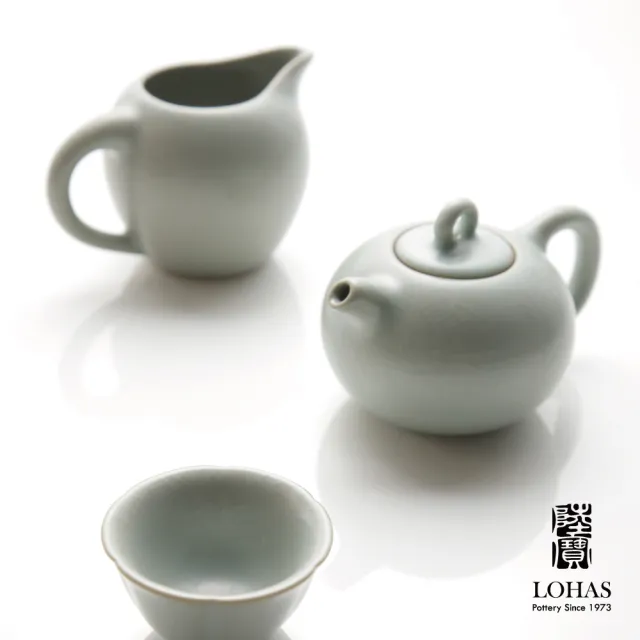 【LohasPottery 陸寶】汝窯藏器 圓珠壺茶組 一壺一海六杯(瑪瑙為釉  精湛工藝)
