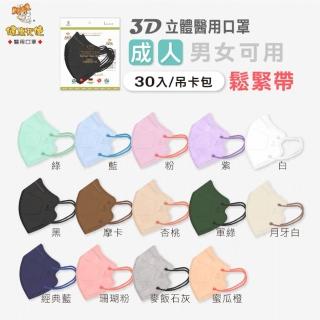 【missU】健康天使 MIT成人3D立體耳繩醫療口罩(30入/包)